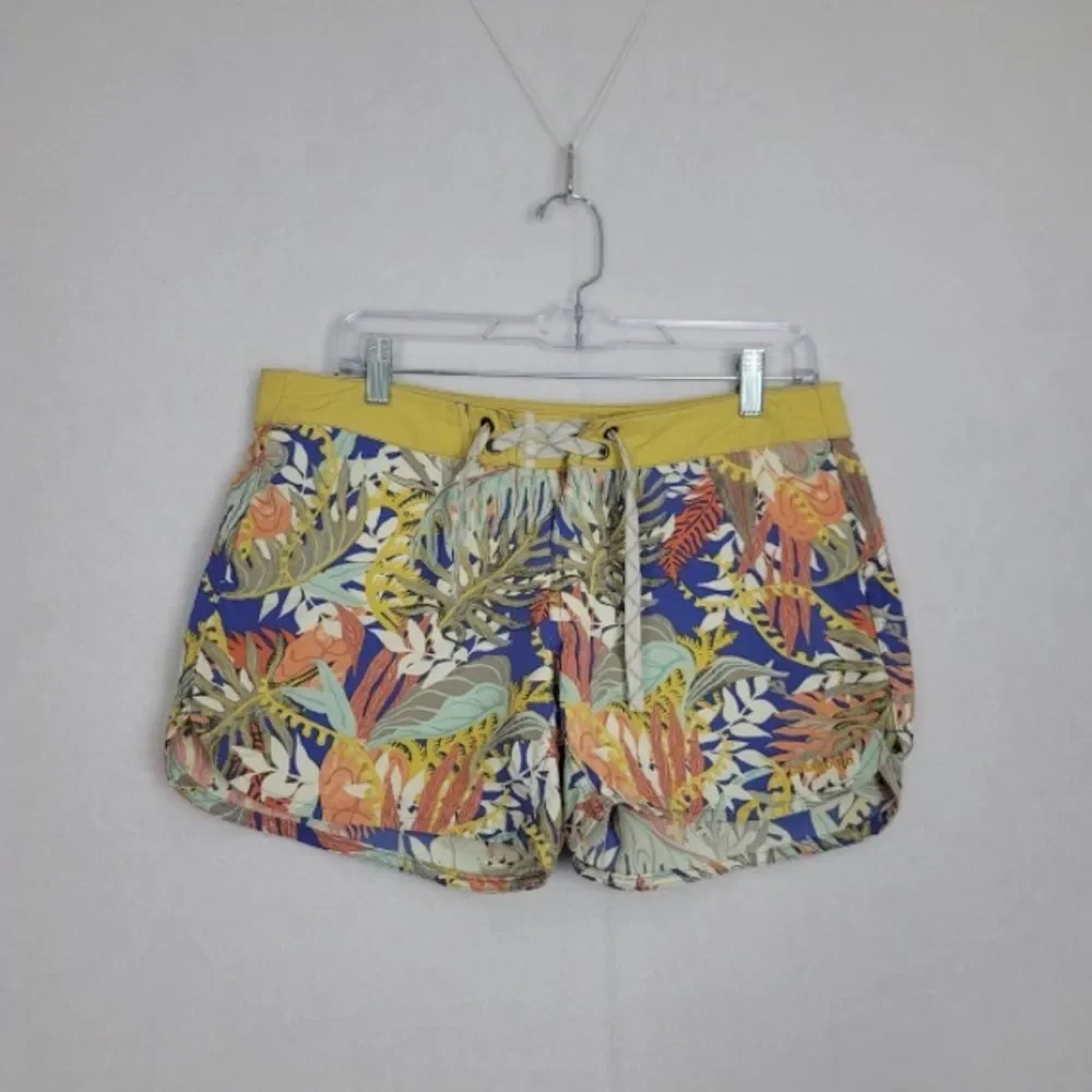 Patagonia Swim board Shorts Tropical print multi-colored Size 6 draw string tie